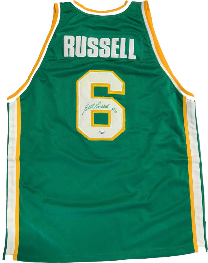 Bill Russell Autographed USF Green Jersey