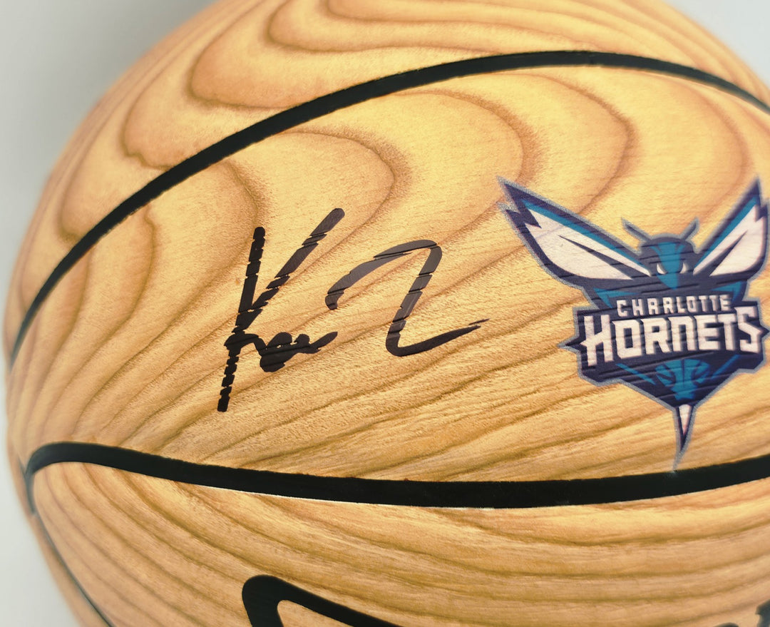 Kon Knueppel Signed Official Spalding Hornets Wood Logo Basketball Fanatics Holo