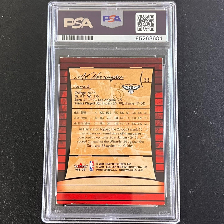 2004-05 Fleer #33 Al Harrington Signed Card AUTO PSA Slabbed Hawks