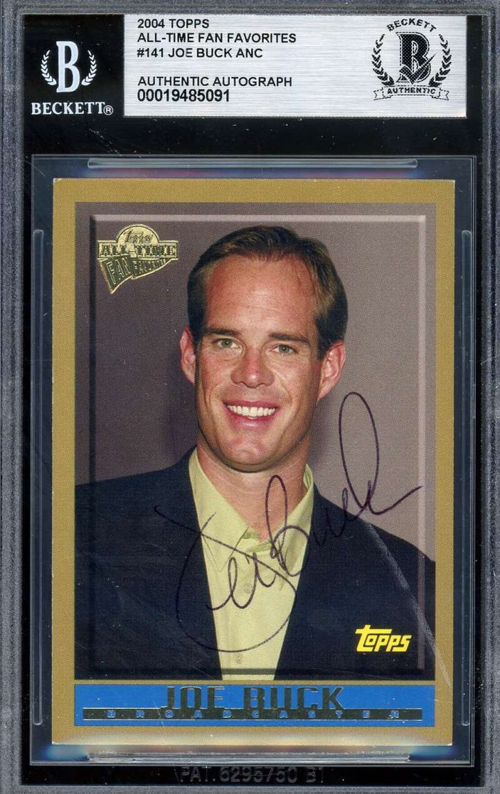 Joe Buck Beckett BAS Signed 2004 Topps All Time Fan Fav Autograph