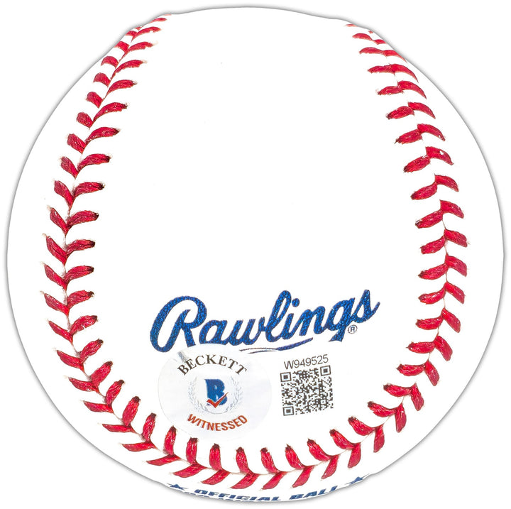 Josh Jung Signed Official 2023 WS Logo MLB Baseball Texas Rangers Beckett Wit