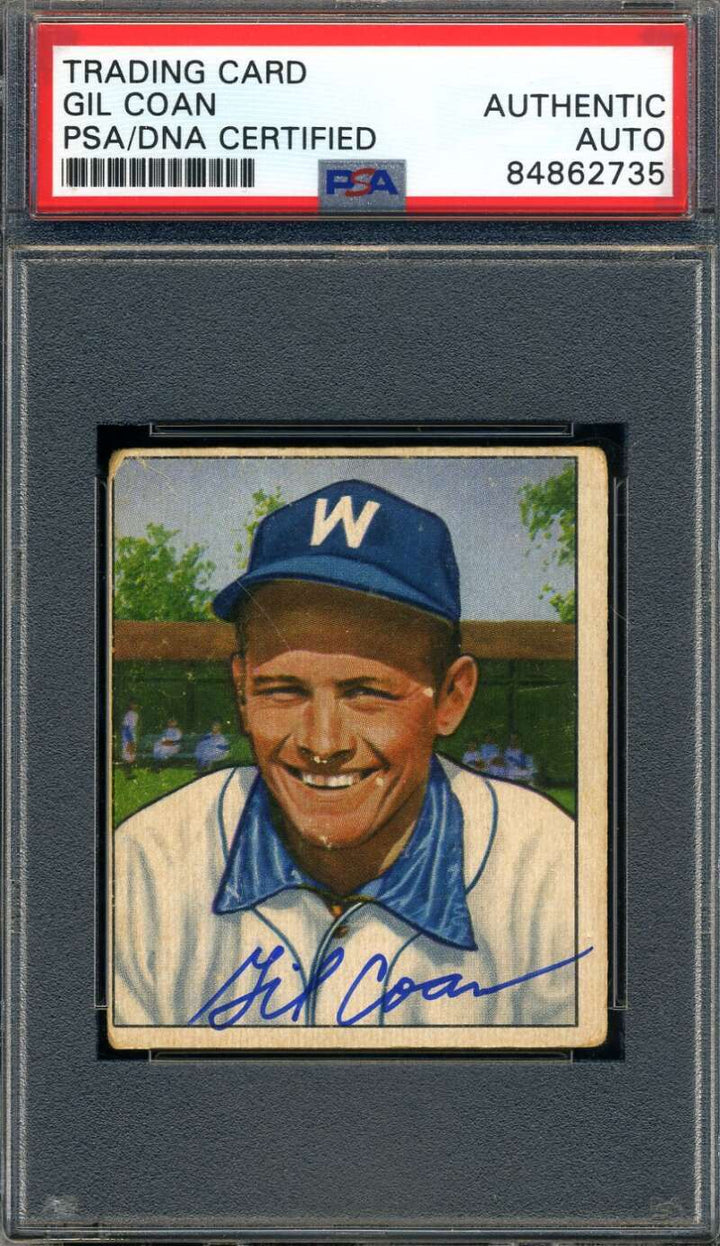 Gil Coan PSA DNA Signed 1950 Bowman Autograph