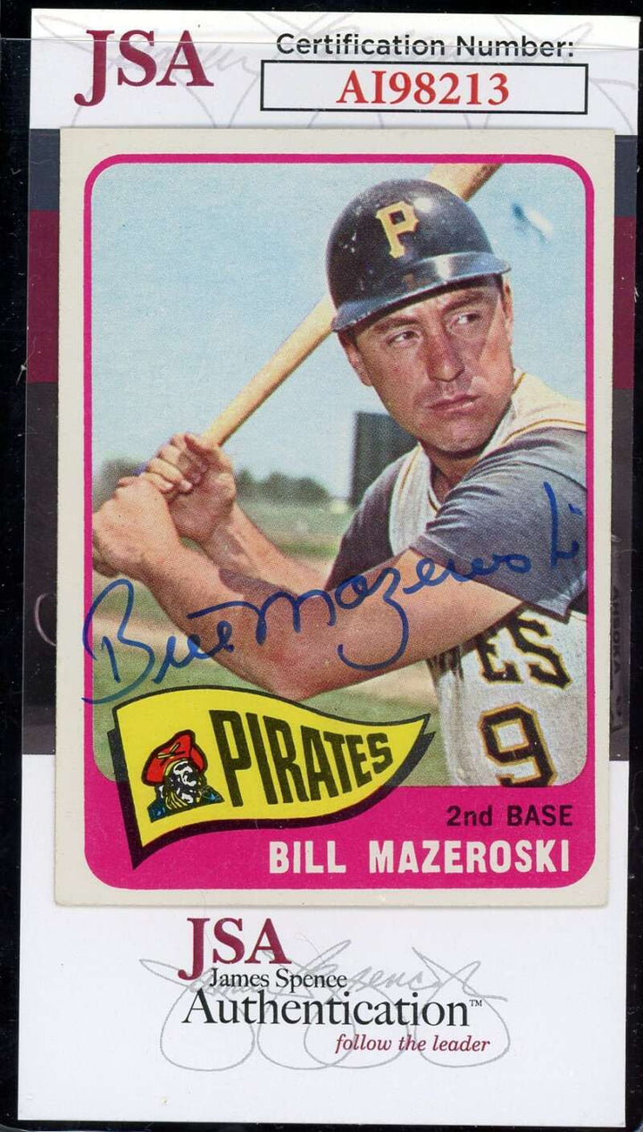 Bill Mazeroski JSA Coa Signed 1965 Topps Autograph