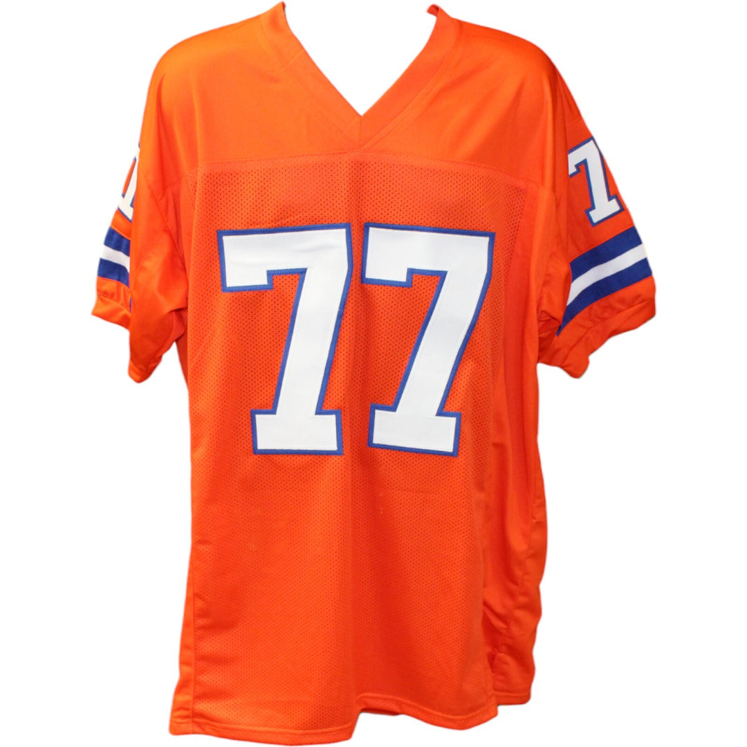 Karl Mecklenburg Autographed/Signed Pro Style XL Orange Jersey Beckett 31933