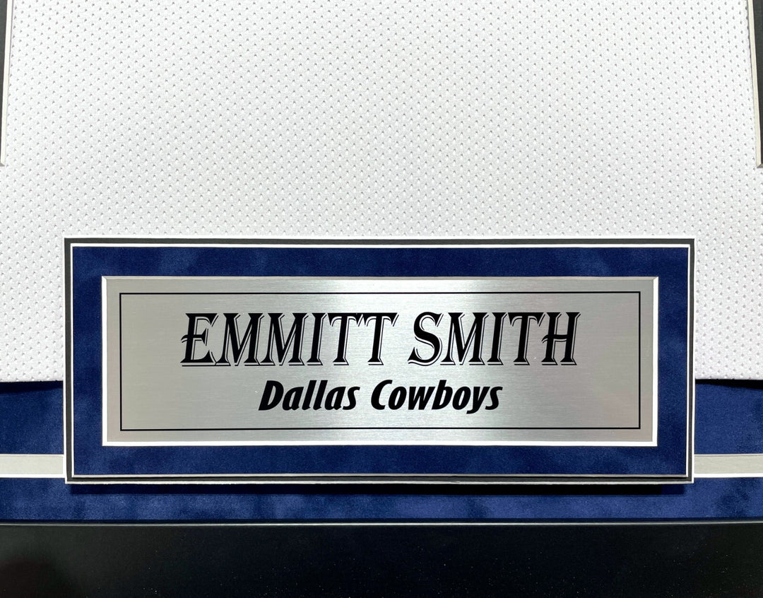 Emmitt Smith Autographed Dallas Cowboys Jersey Framed BAS Prova Signed White