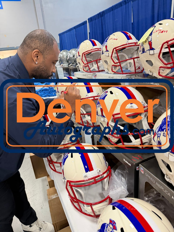 Darrelle Revis Autographed New England Patriots Pro Retro Helmet Beckett 56470