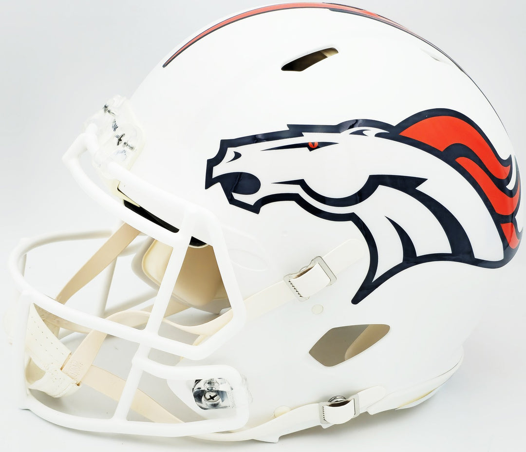 Russell Wilson Auto Broncos Flat Matte White Full Size Auth Spd Helmet Fanatics