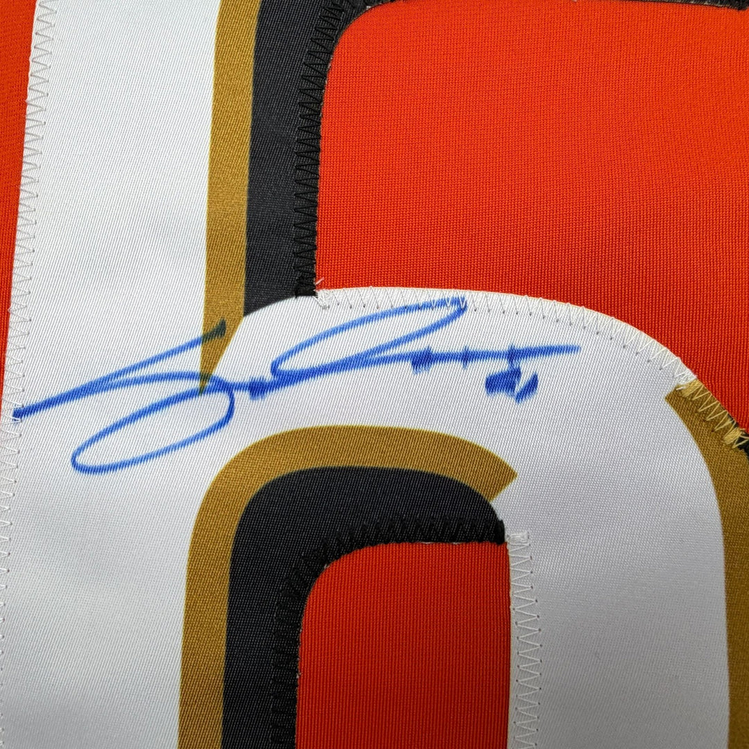 Autographed/Signed Cutter Gauthier Anaheim Orange Hockey Jersey Beckett BAS COA