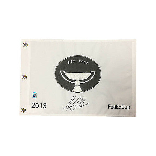 Henrik Stenson signed 2013 FedEx Cup White PGA Embroidered Flag- JSA Hologram