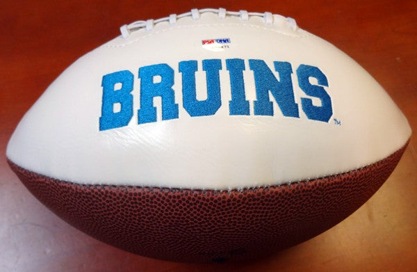 Gary Beban Signed White Logo Football UCLA Bruins "67 Heisman" PSA/DNA