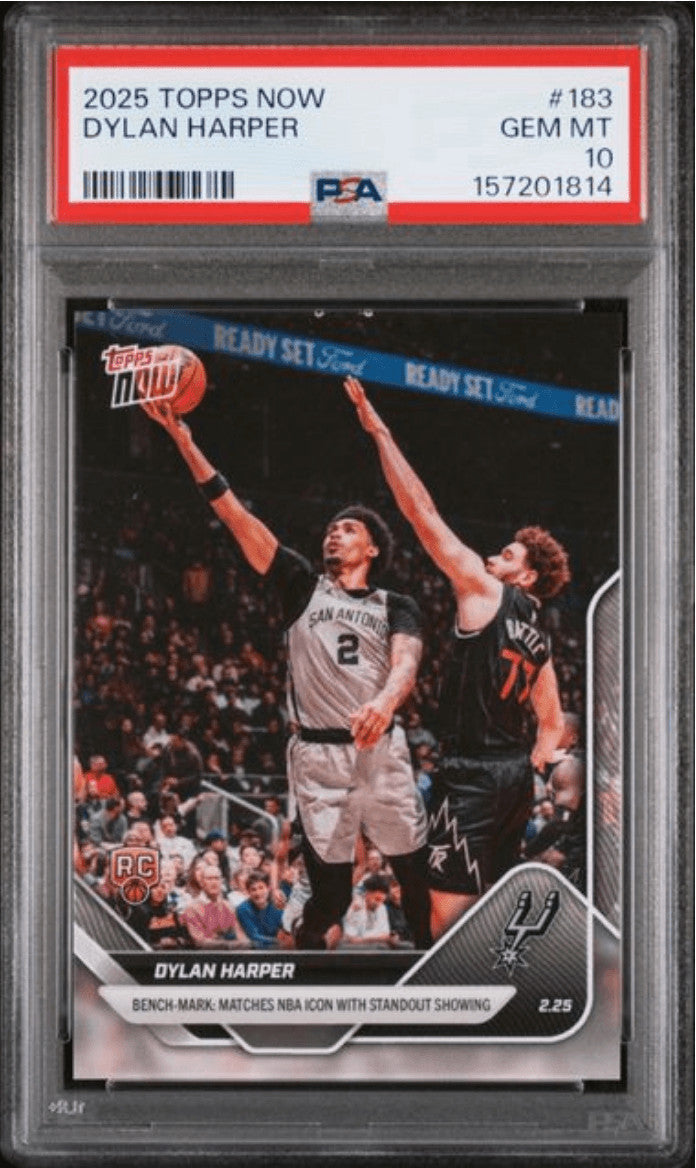 Graded 2025 Topps Now Dylan Harper #183 Rookie RC Basketball Card PSA 10