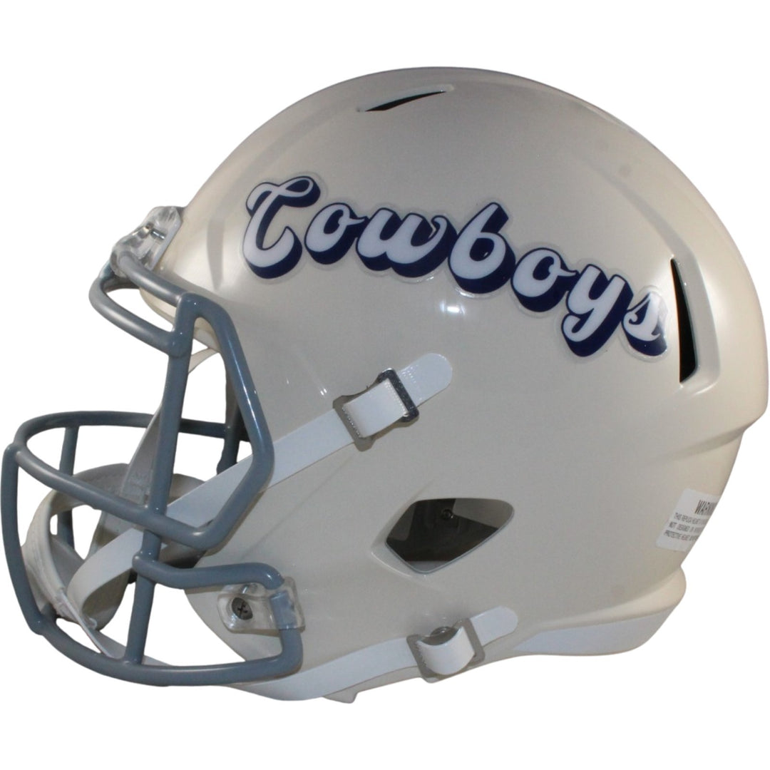 Emmitt Smith Autographed Dallas Cowboys F/S Retro Helmet Beckett Witness 55288