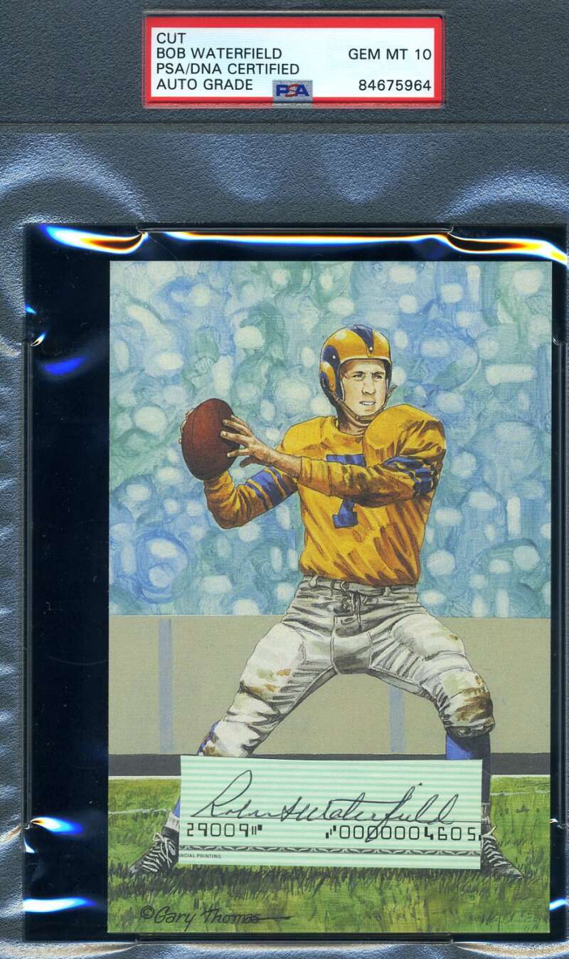 Bob Waterfield Gem Mint 10 PSA DNA Slabbed Signed Goal Line Cut Autographed GLAC
