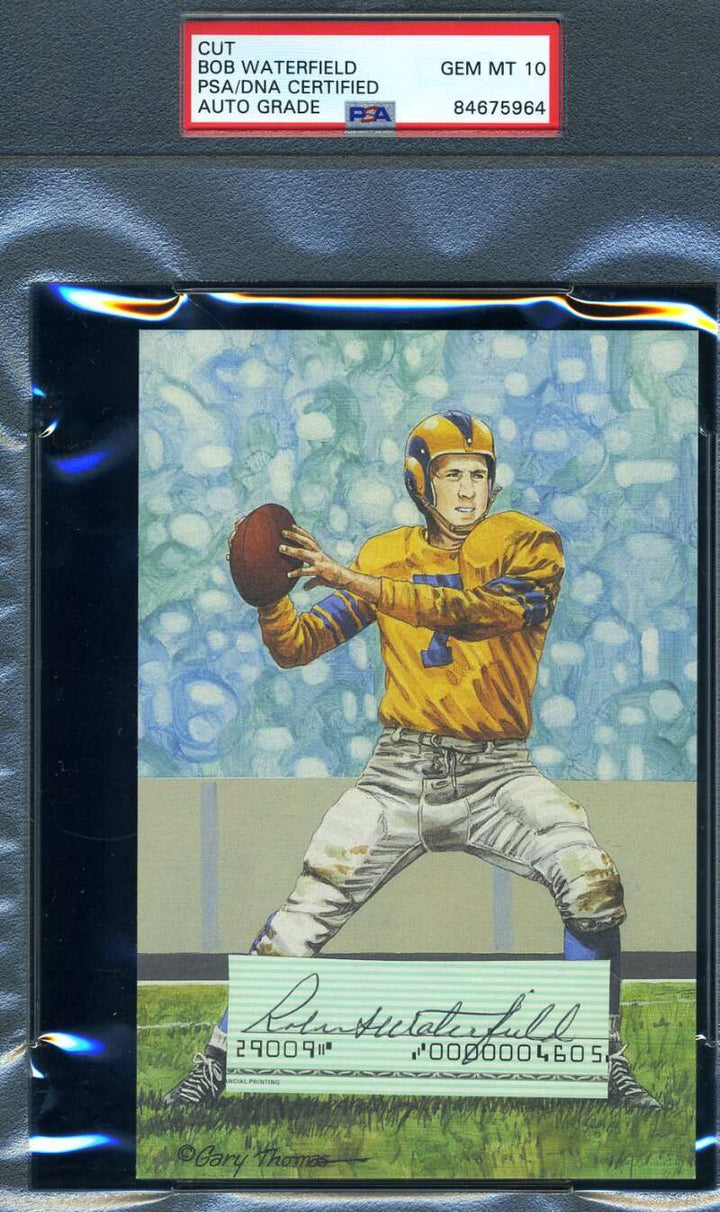Bob Waterfield Gem Mint 10 PSA DNA Slabbed Signed Goal Line Cut Autographed GLAC
