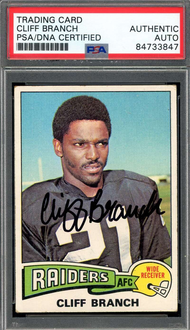 Cliff Branch PSA DNA Signed 1975 Topps Rookie Autograph