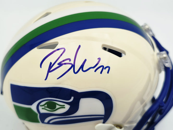 Rashid Shaheed Signed Seattle Seahawks Cream Retro Speed Mini Helmet MCS Holo