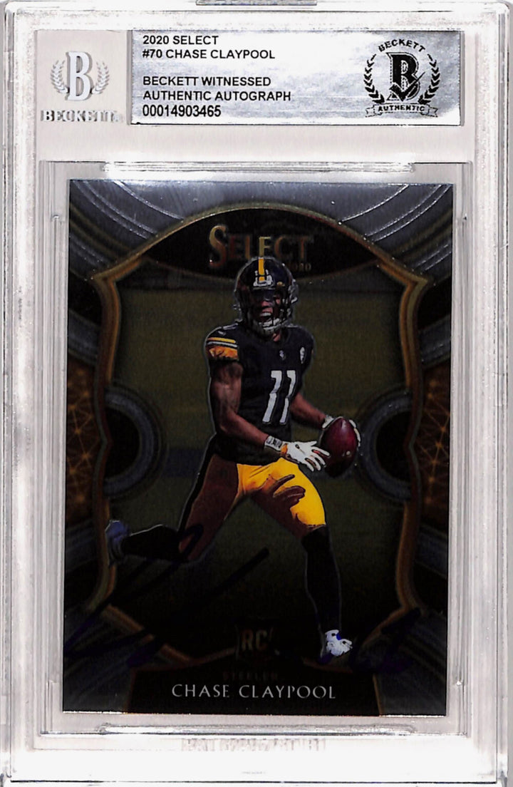 Chase Claypool Signed 2020 Panini Select #70 Rookie Card Beckett Slab 40739