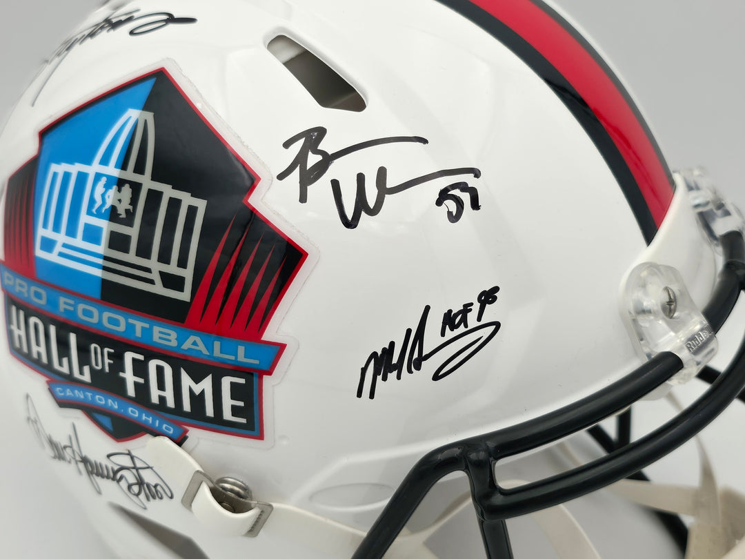 5 HOF Linebackers Signed White Full Size Authentic Helmet Beckett