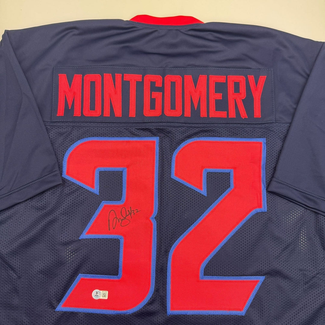 Autographed/Signed David Montgomery Houston Alternate Jersey BAS COA
