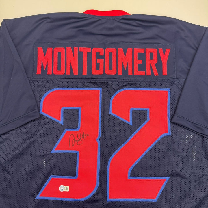 Autographed/Signed David Montgomery Houston Alternate Jersey BAS COA