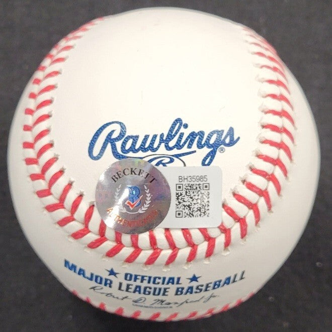 James Outman signed Official Rawlings MLB Baseball rookie autograph ~Beckett BAS