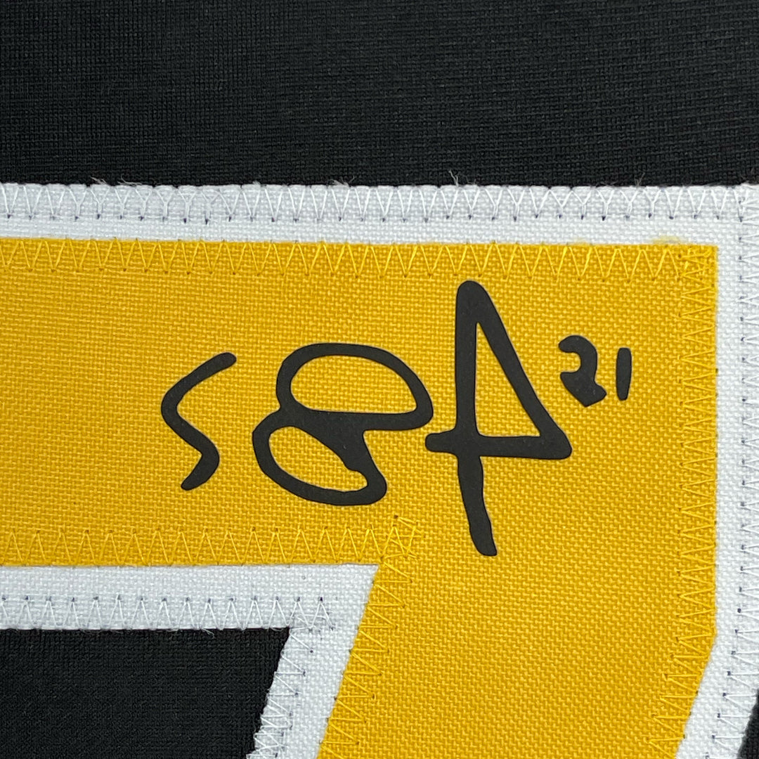 Framed Facsimile Autographed Evgeni Malkin 33x42 Black Reprint Laser Auto Jersey