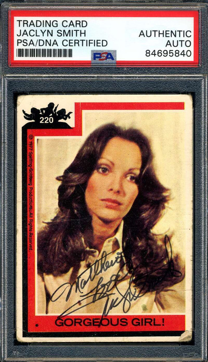 Jaclyn Smith PSA DNA Coa Signed Charlies Angels Topps Card Autograph