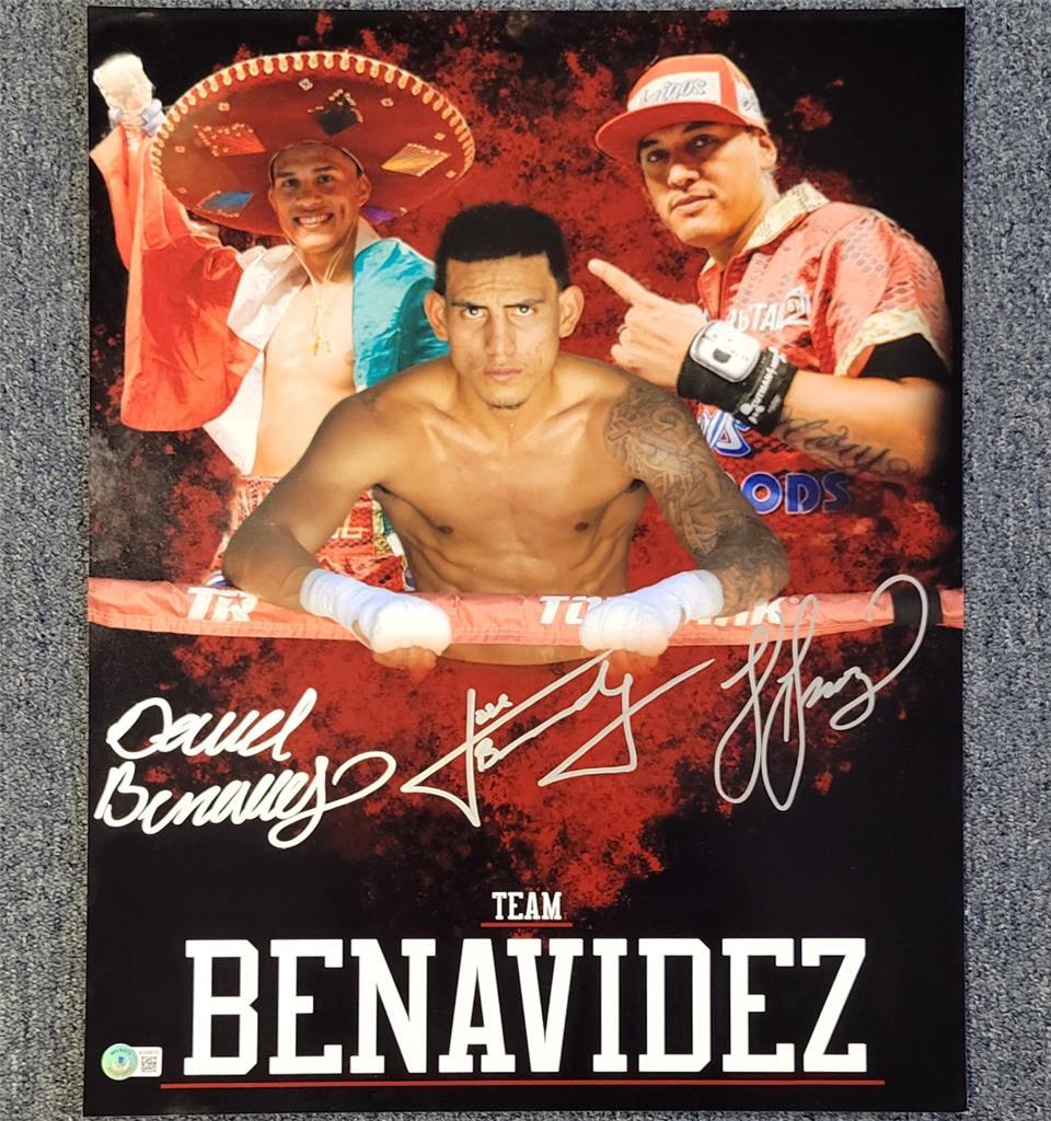 David Benavidez ~ Jose Benavidez Jr. & Sr. Team signed 16x20 photo ~ Beckett BAS