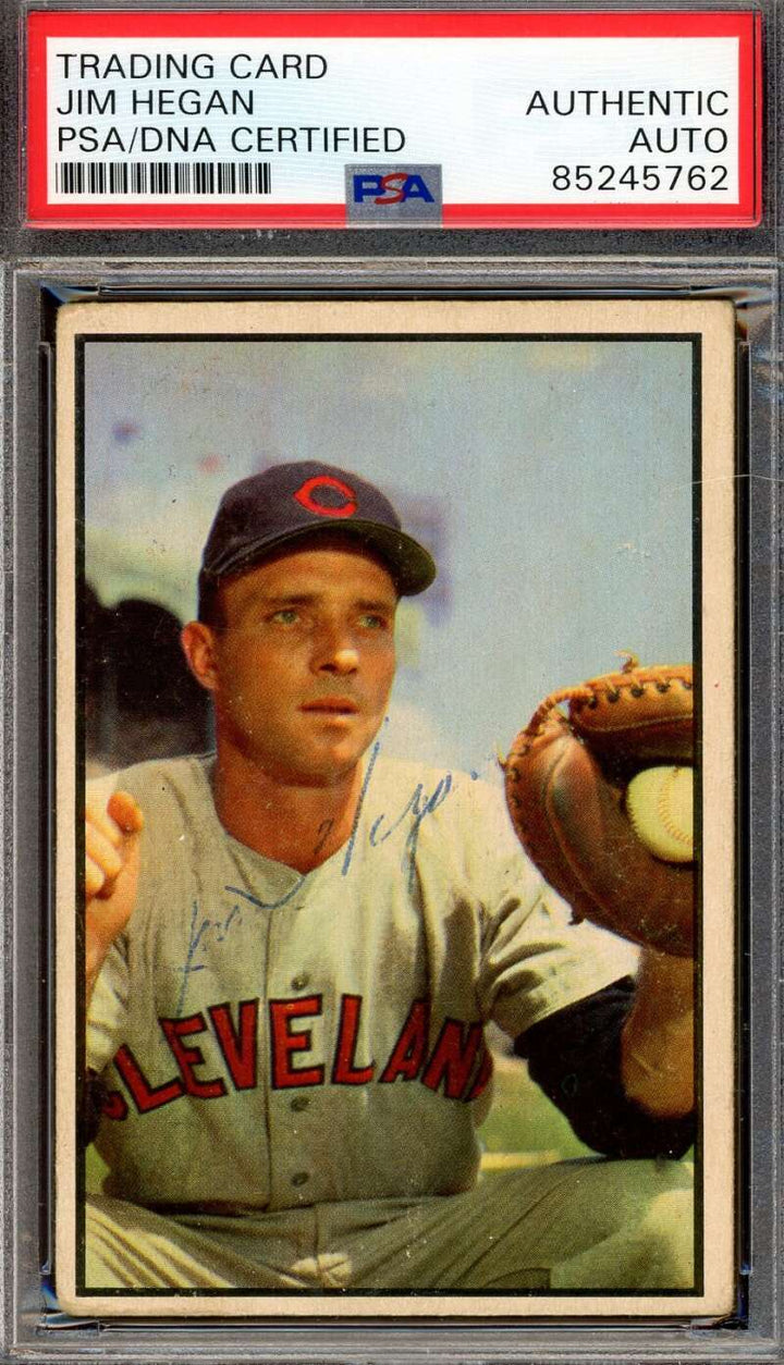 Jim Hegan PSA DNA Signed 1953 Bowman Color Autograph