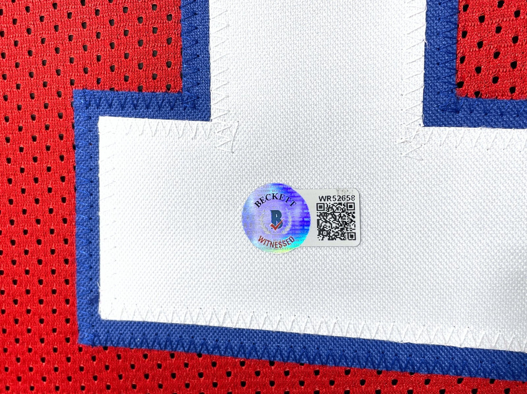 Stefon Diggs Autographed Buffalo Bills Red Jersey Framed BAS Signed Memorabilia