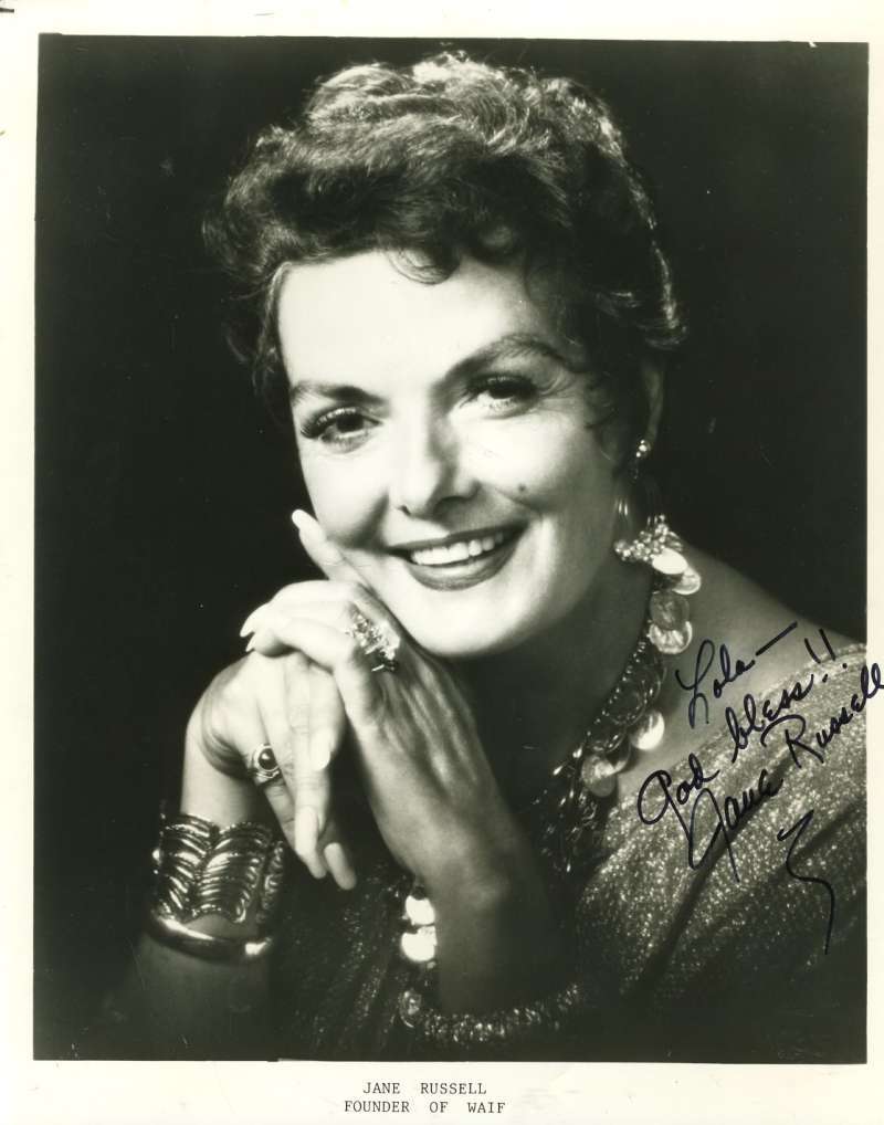 Jane Russell Psa/dna Signed 8x10 Photo Authenticated Autograph