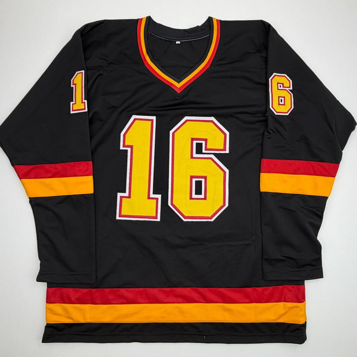 Autographed/Signed Trevor Linden Vancouver Black Hockey Jersey Beckett COA