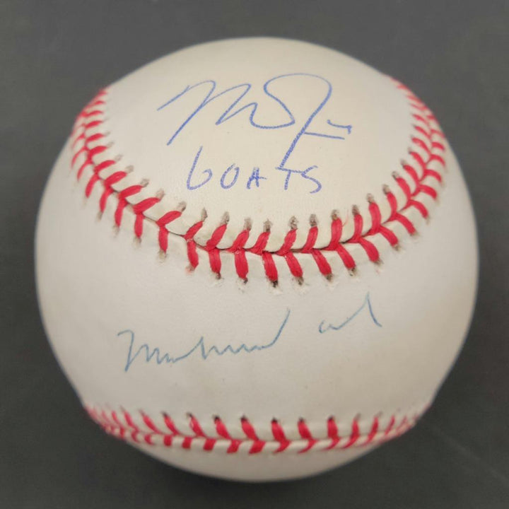Mike Trout & Muhammad Ali signed "GOATs" MLB Baseball Inscription ~ MLB Steiner