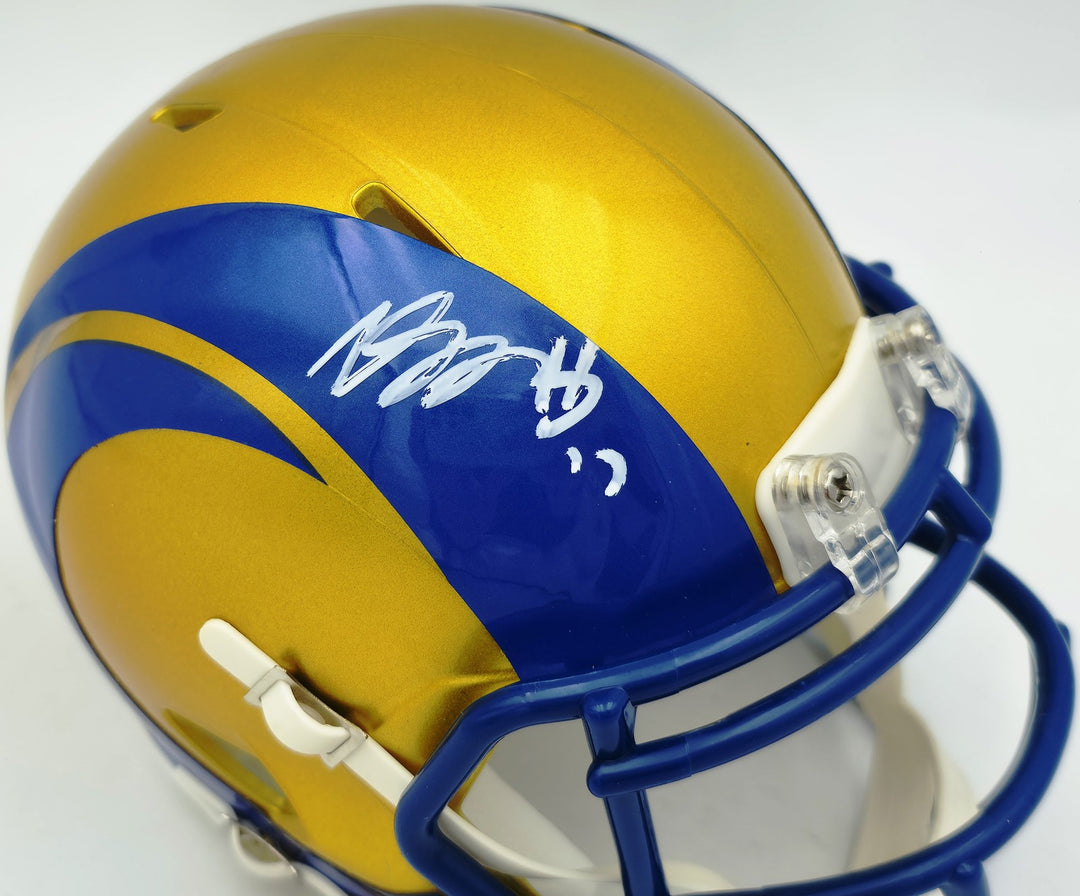 Davante Adams Signed Los Angeles Rams Flash Yellow Speed Mini Helmet Beckett BAS