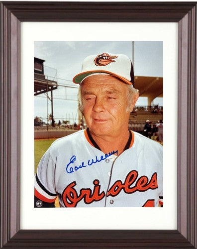Earl Weaver signed Baltimore Orioles MLB 8x10 Photo imperfect Framed- COA (HOF)