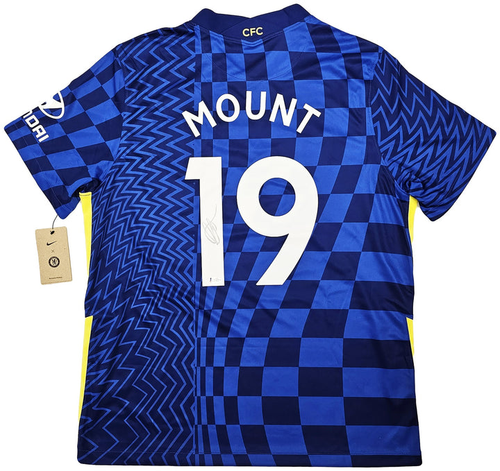 Chelsea F.C. Mason Mount Signed Blue Nike Jersey Size XL in Silver Beckett