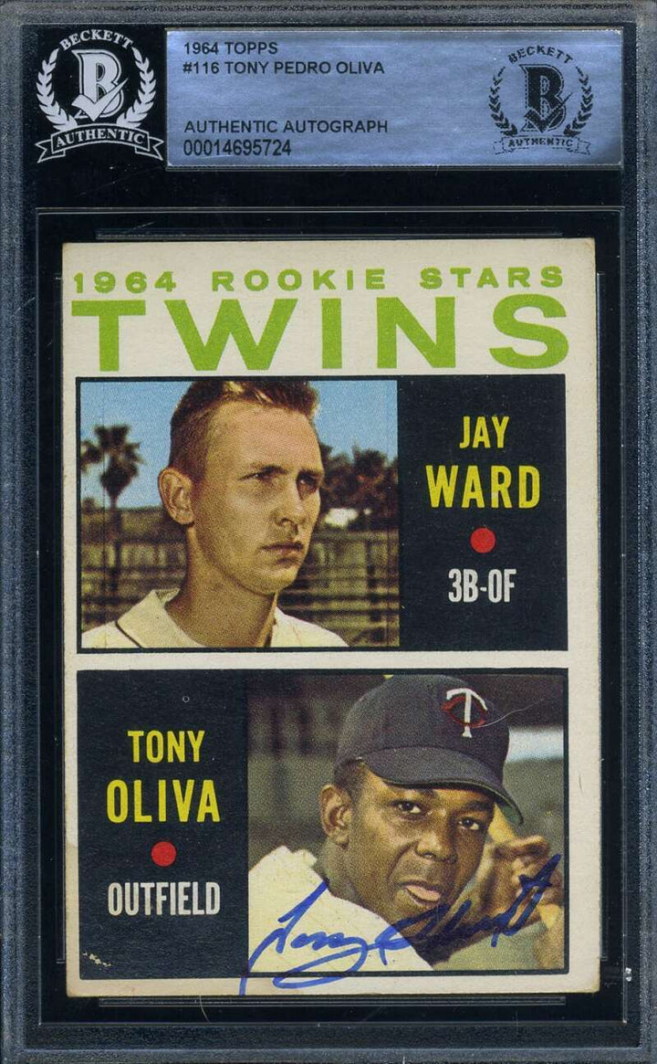 Tony Oliva Beckett BAS Signed 1964 Topps Rookie Autograph