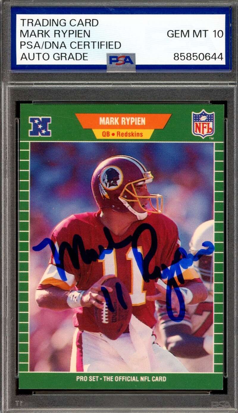 Mark Rypien Gem Mint 10 PSA DNA Signed 1989 Pro Set Rookie Autograph