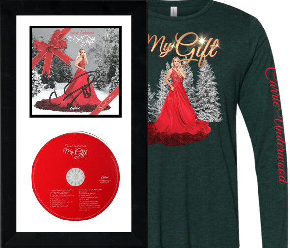 Carrie Underwood signed 2021 My Gift 3x4 Art Card Framed w/ Boxed Set/CD/T-Shirt