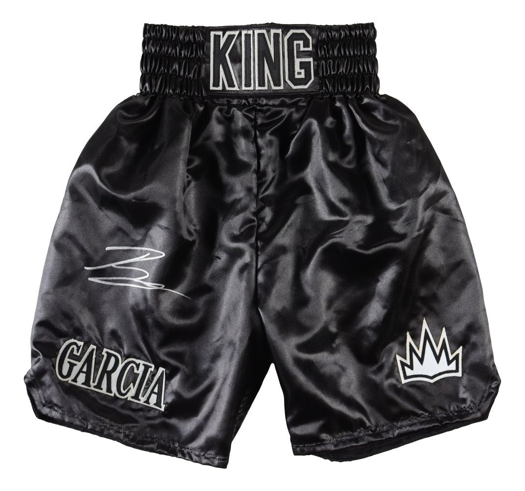 Ryan Garcia Signed Custom Black Boxing Trunks BAS