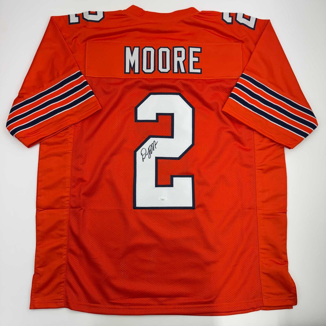 Autographed/Signed D.J. DJ Moore Chicago Retro Orange Jersey BAS JSA COA