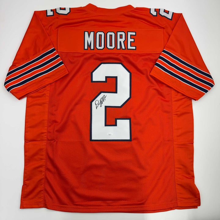 Autographed/Signed D.J. DJ Moore Chicago Retro Orange Jersey BAS JSA COA