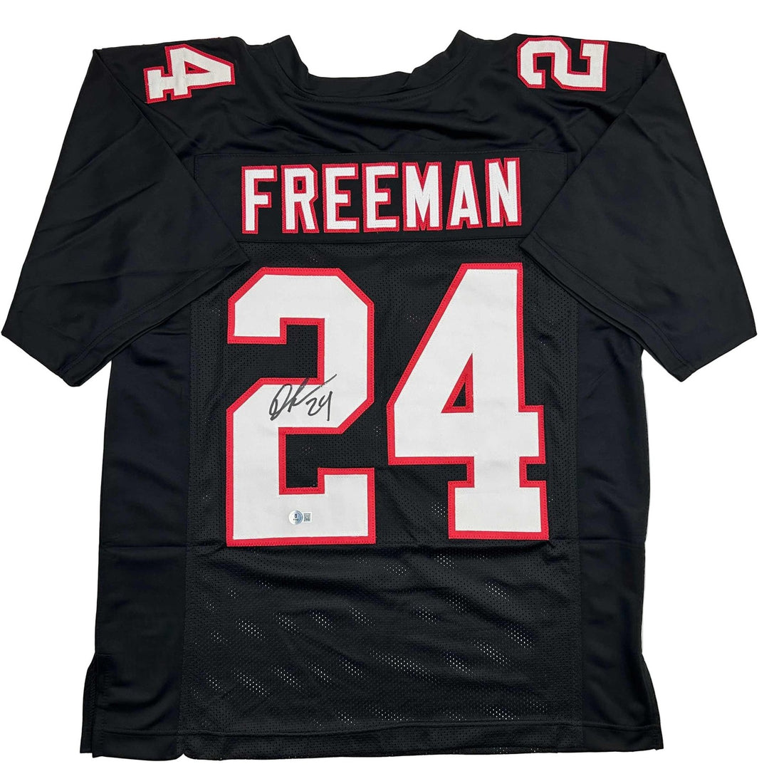 Autographed/Signed Devonta Freeman Atlanta Retro Black Jersey Beckett COA