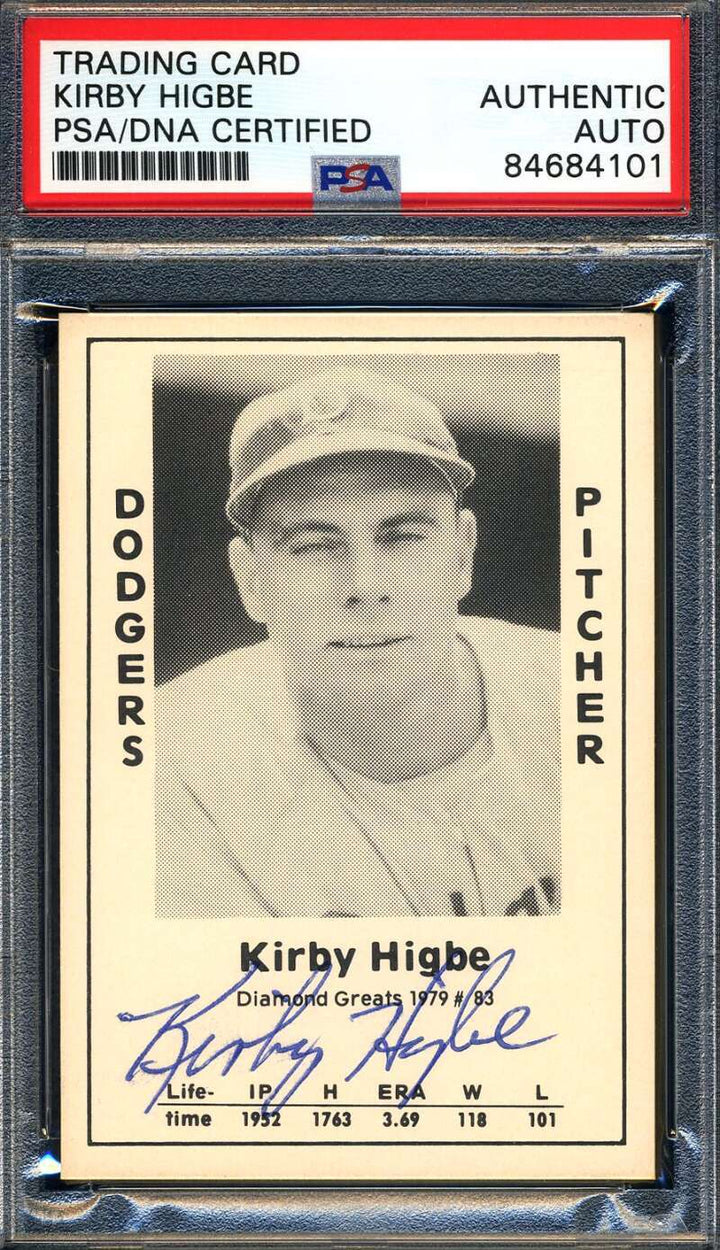 Kirby Higbe PSA DNA Signed 1979 Diamond Greats Autographed