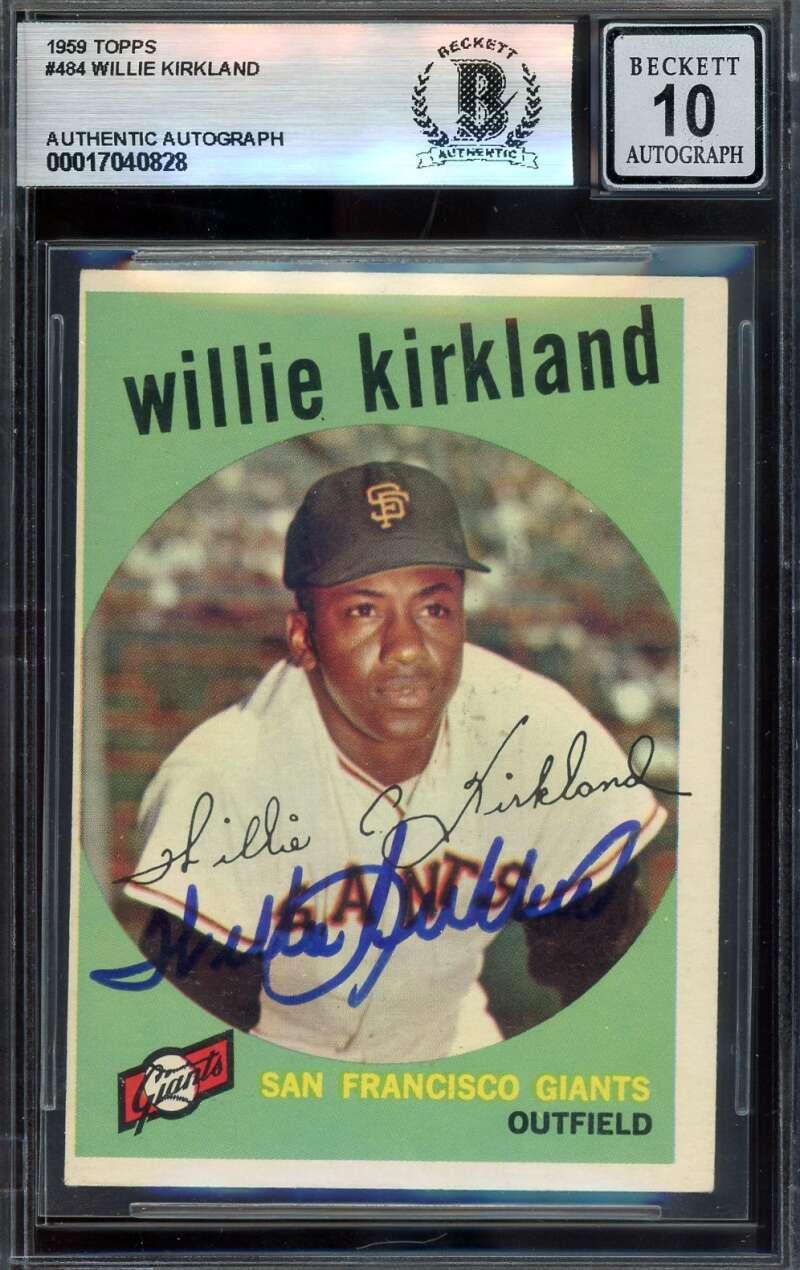 Willie Kirkland Gem Mint 10 Beckett BAS Signed 1959 Topps Autograph