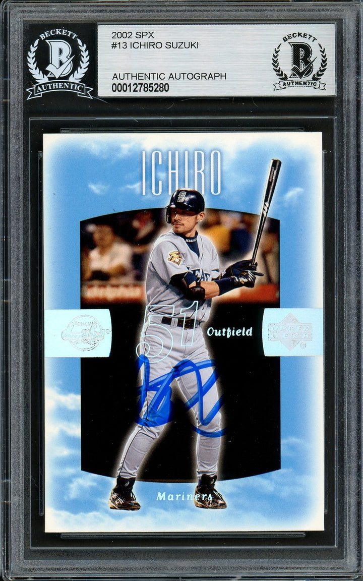Ichiro Suzuki Signed 2002 Upper Deck Sweet Spot Card 13 Seattle Mariners Beckett