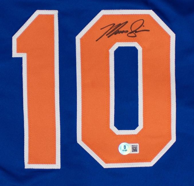 Marcus Semien New York Signed Blue Baseball Jersey BAS