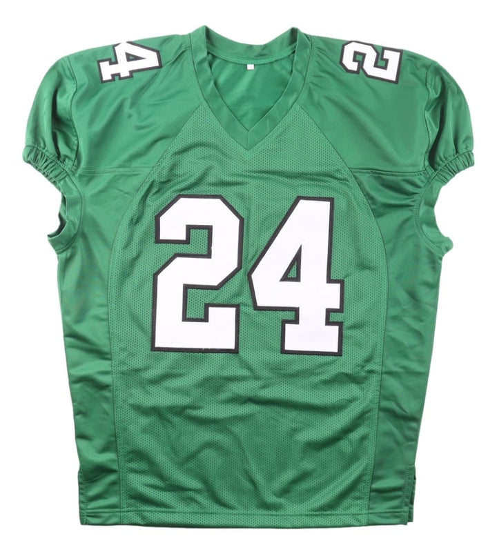 Andrew Mukuba Philadelphia Signed Kelly Green Pro Cut Football Jersey JSA QR