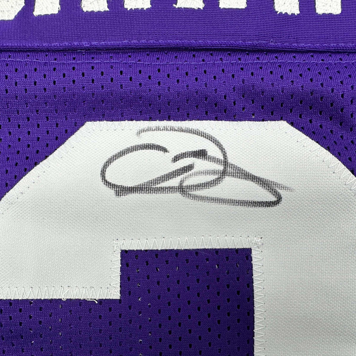Autographed/Signed Odell Beckham Jr. LSU Purple College Football Jersey Beckett