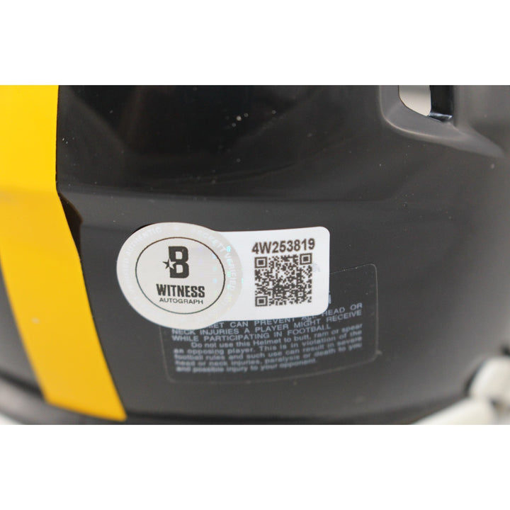 TJ Watt Autographed/Signed Pittsburgh Steelers Mini Helmet Beckett Witness 54034